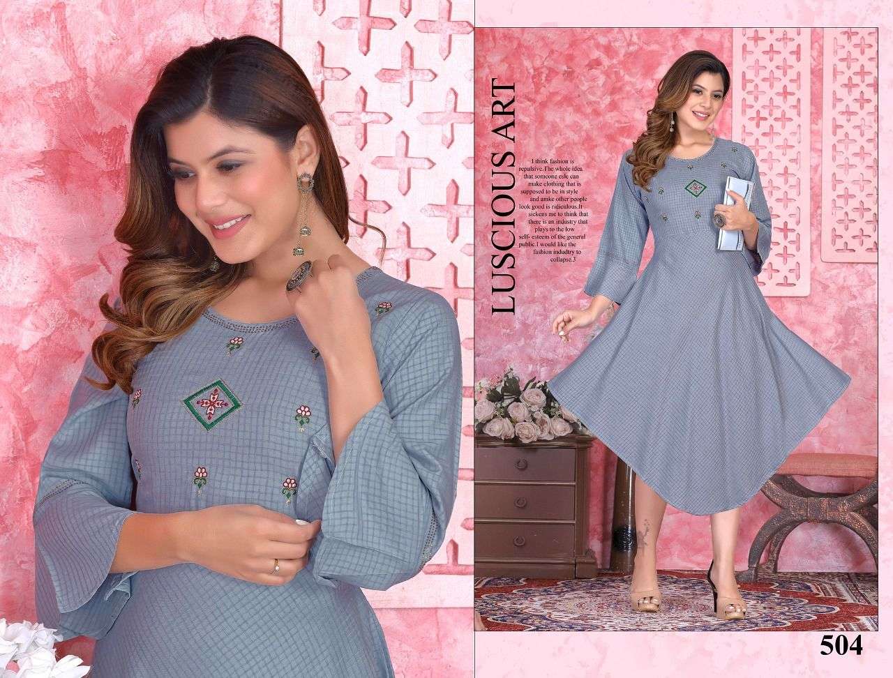 Beauty Queen Canty Vol 1 Catalog Rayon Embroidery Kurtis