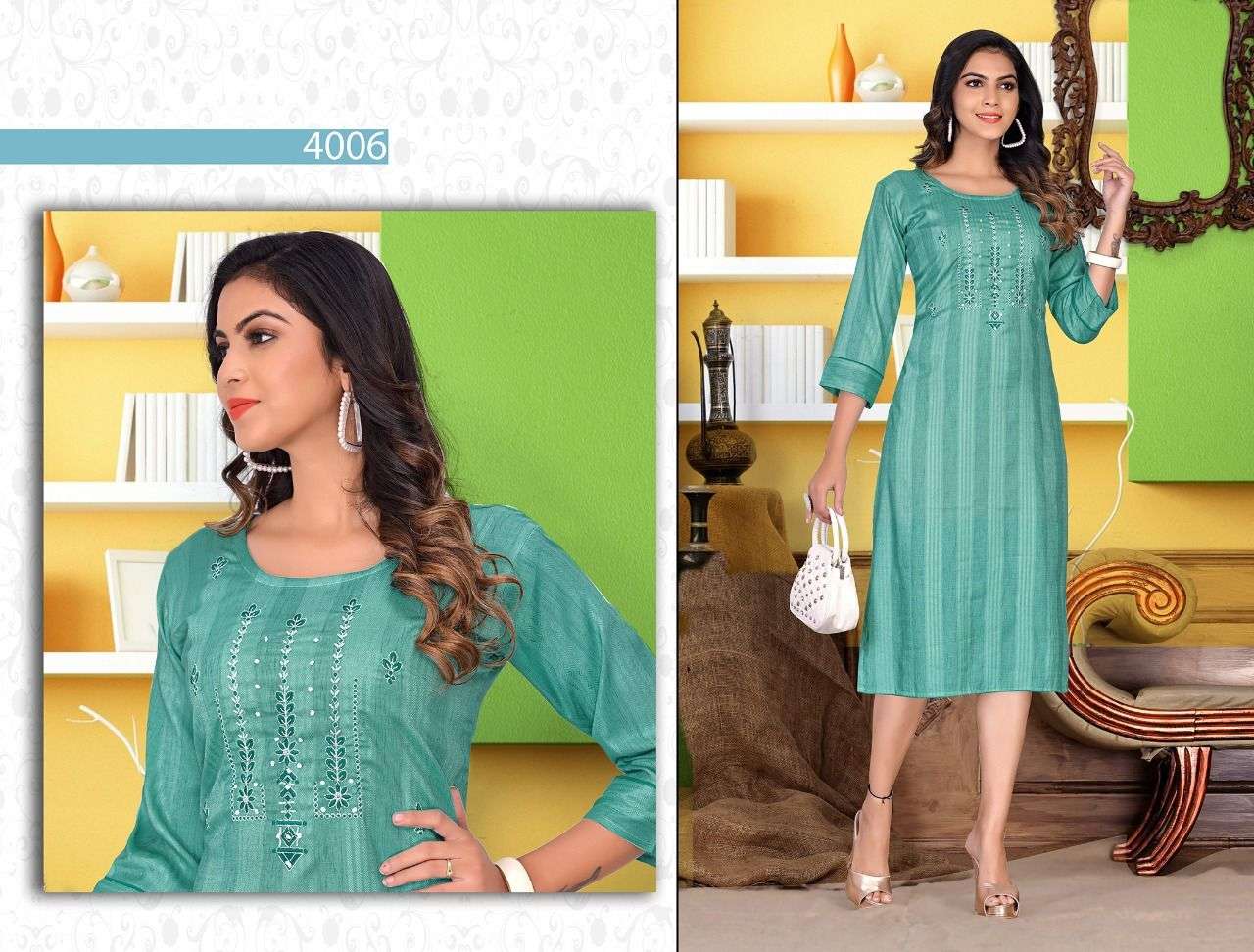 Beauty Queen Heart Beat Catalog Rayon Straight Kurtis For Women