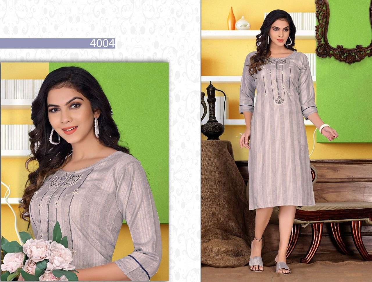 Beauty Queen Heart Beat Catalog Rayon Straight Kurtis For Women
