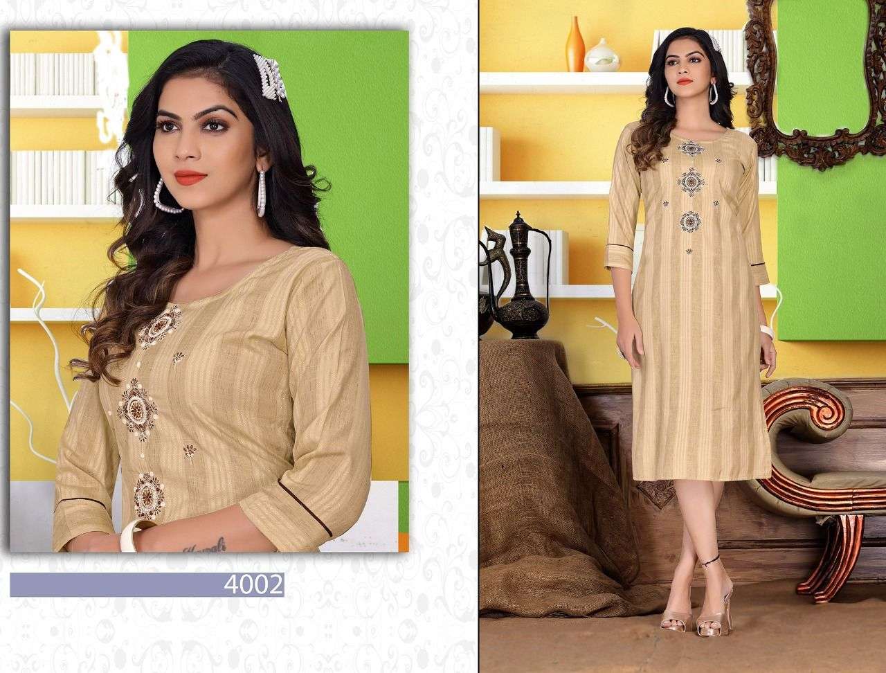 Beauty Queen Heart Beat Catalog Rayon Straight Kurtis For Women