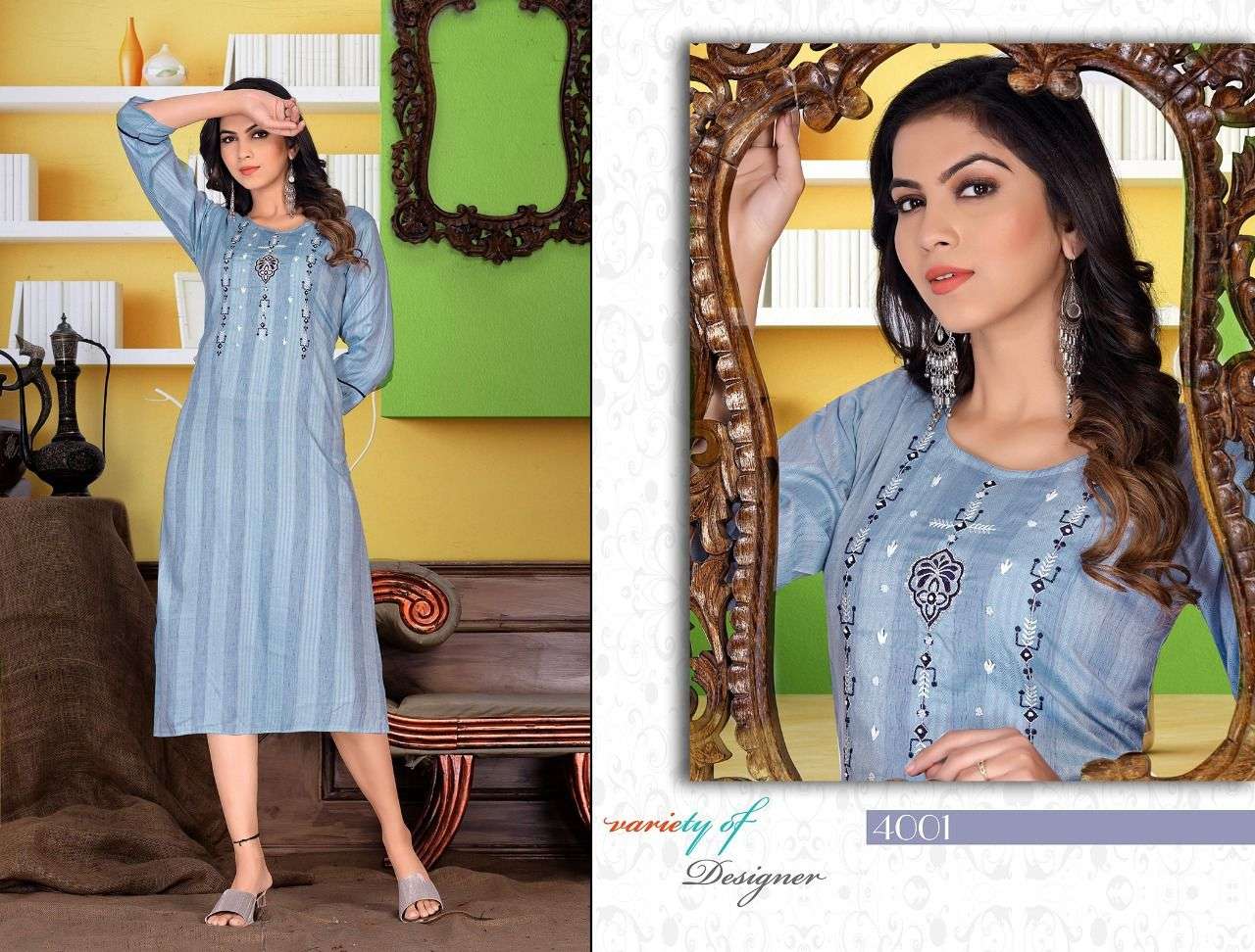 Beauty Queen Heart Beat Catalog Rayon Straight Kurtis For Women