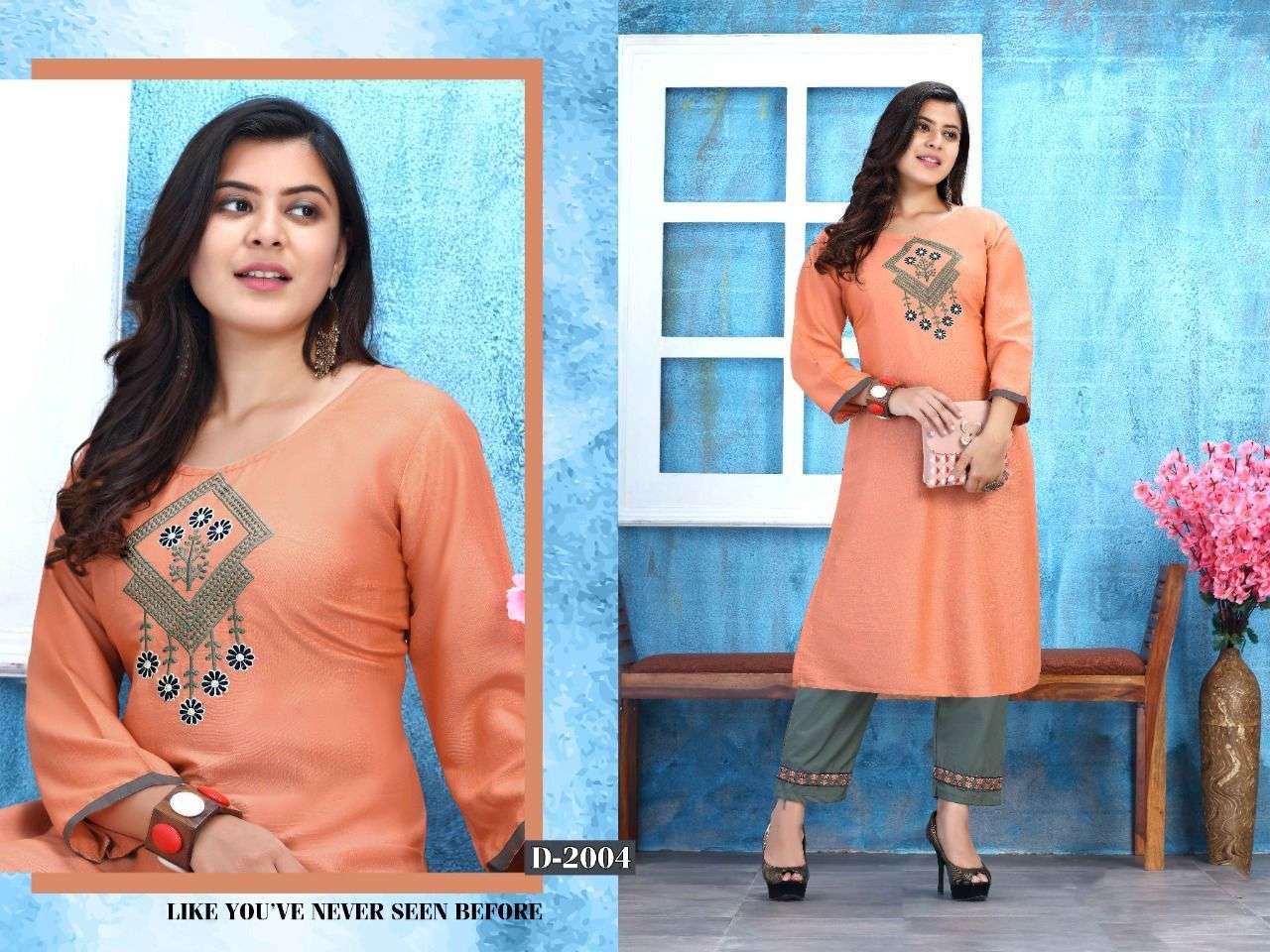 Beauty Queen Kesar Vol 2 Catalog Party Wear Wholesale Kurti With Pant