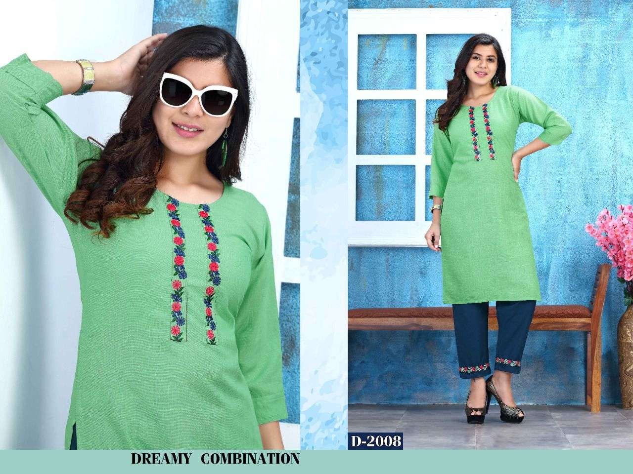 Beauty Queen Kesar Vol 2 Catalog Party Wear Wholesale Kurti With Pant