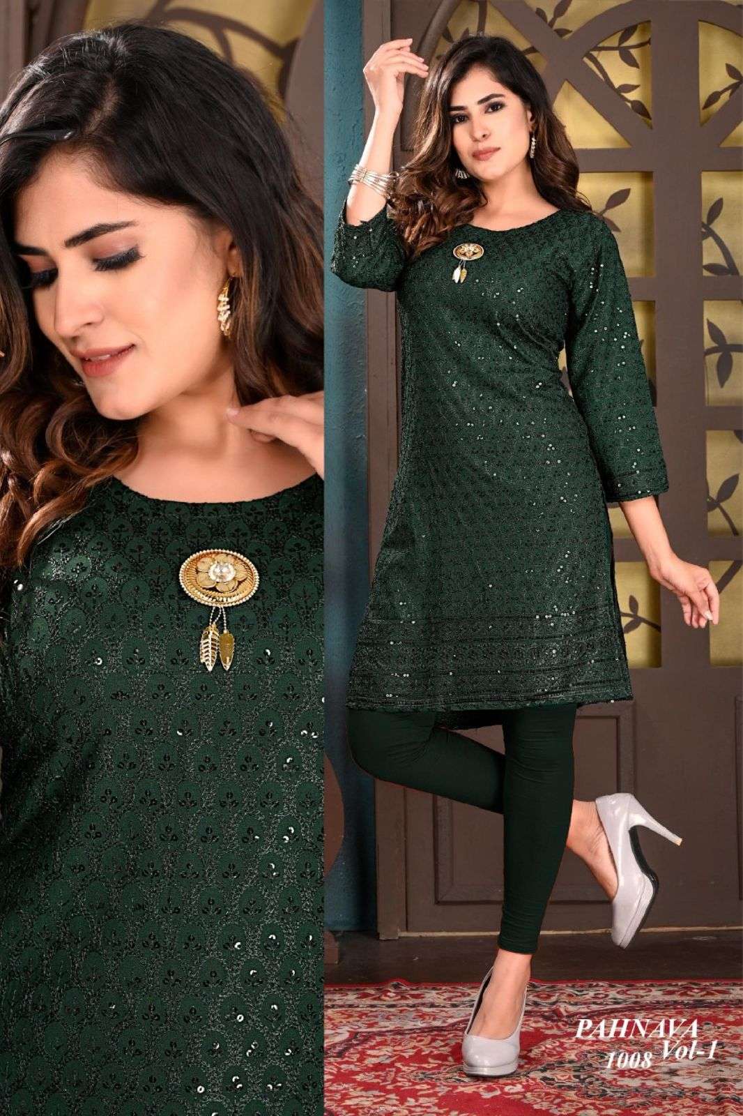 Beauty Queen Pahnava Vol 1 Catalog Rayon Designer Kurtis
