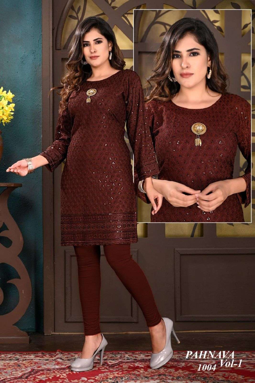 Beauty Queen Pahnava Vol 1 Catalog Rayon Designer Kurtis