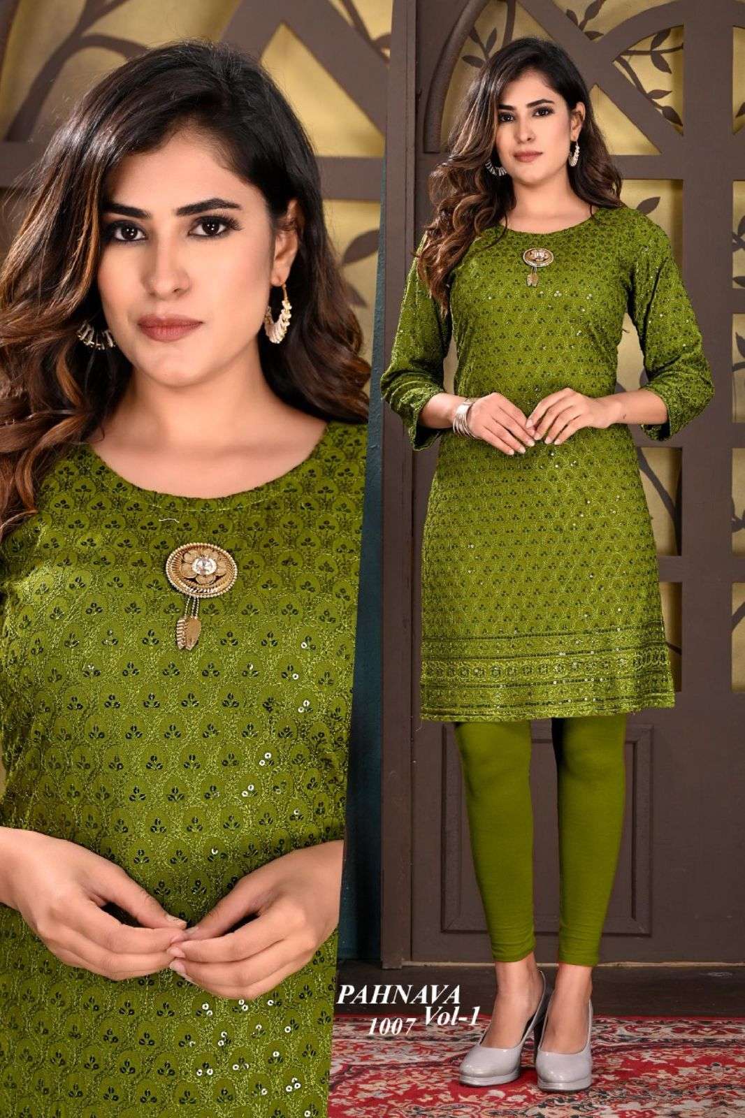Beauty Queen Pahnava Vol 1 Catalog Rayon Designer Kurtis