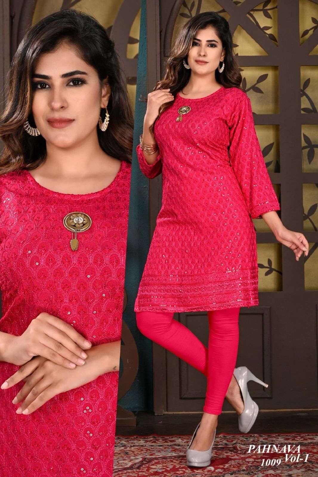 Beauty Queen Pahnava Vol 1 Catalog Rayon Designer Kurtis