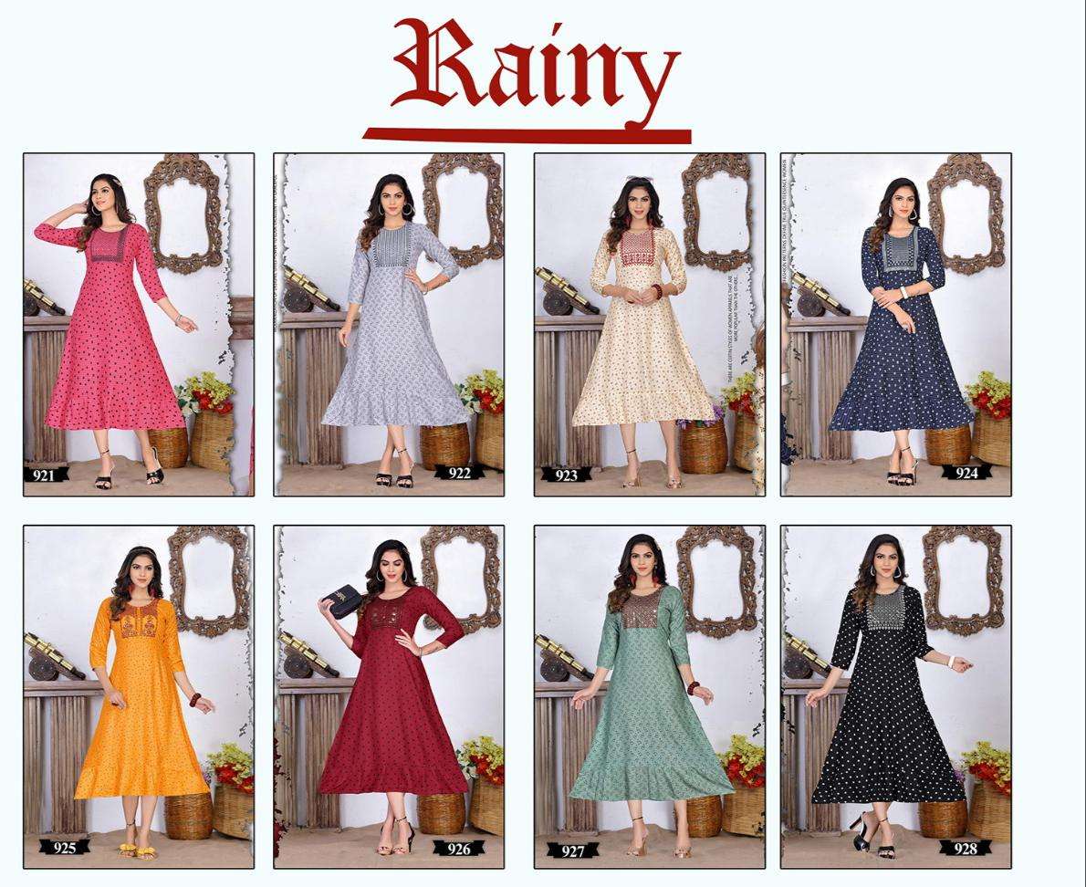 Beauty Rainy 921 Catalog Fancy Wear Long Anarakli Kurtis Wholesale