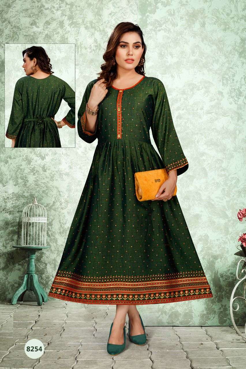 Beauty Riddhi Vol 1 Catalog Designer Wear Frock Style Kurtis Wholesale
