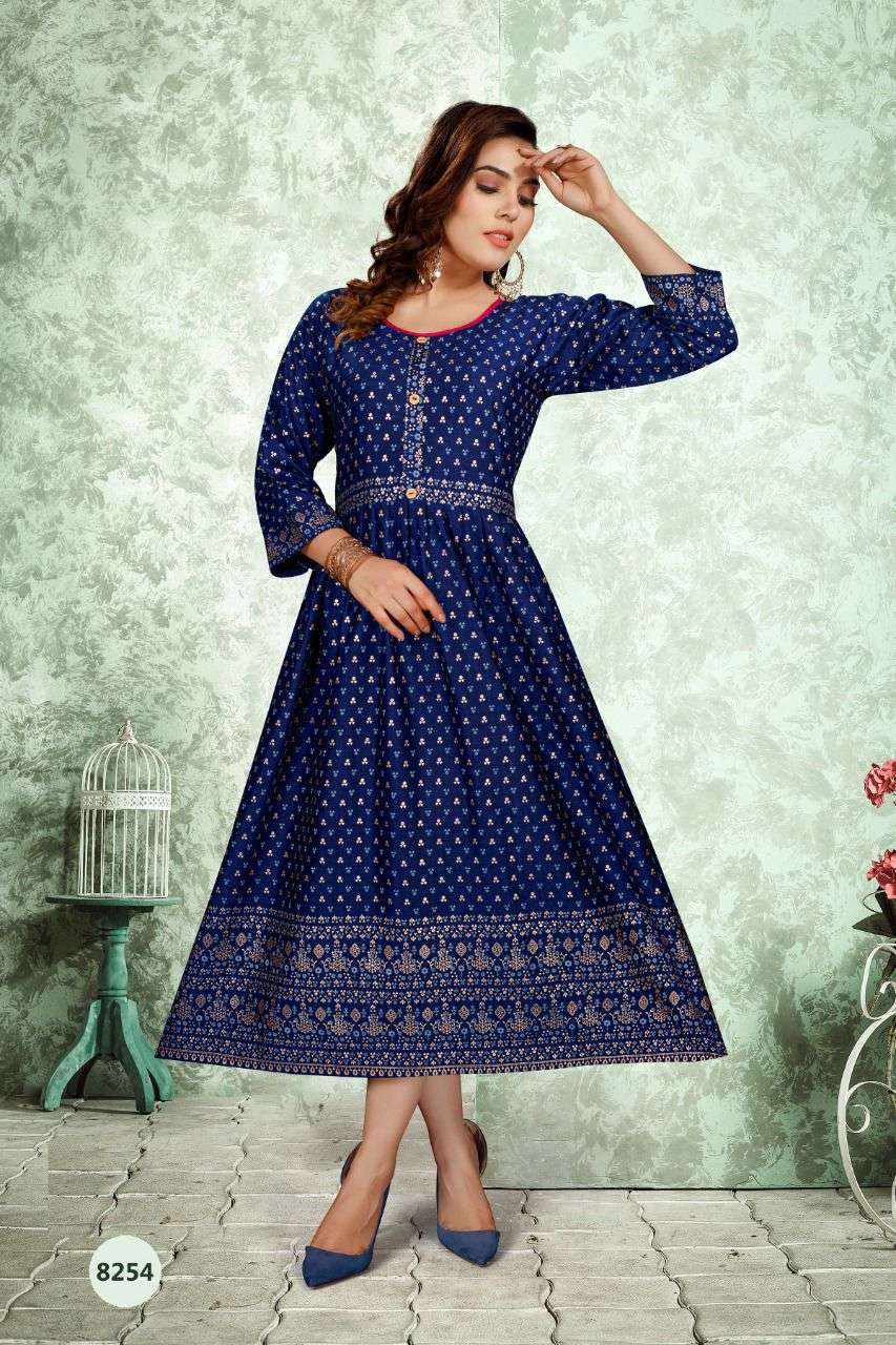 V Raaji Gerua Online Suppliers Fancy Western Frock Style Kurti Designs