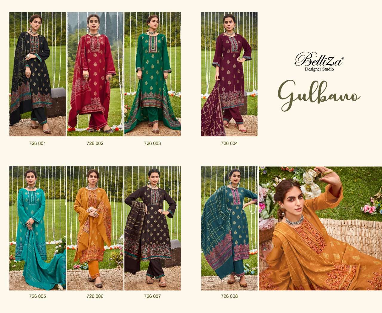 Belliza Gulbano Catalog Ready Made Pashmina Wear Dress Materials Wholesale