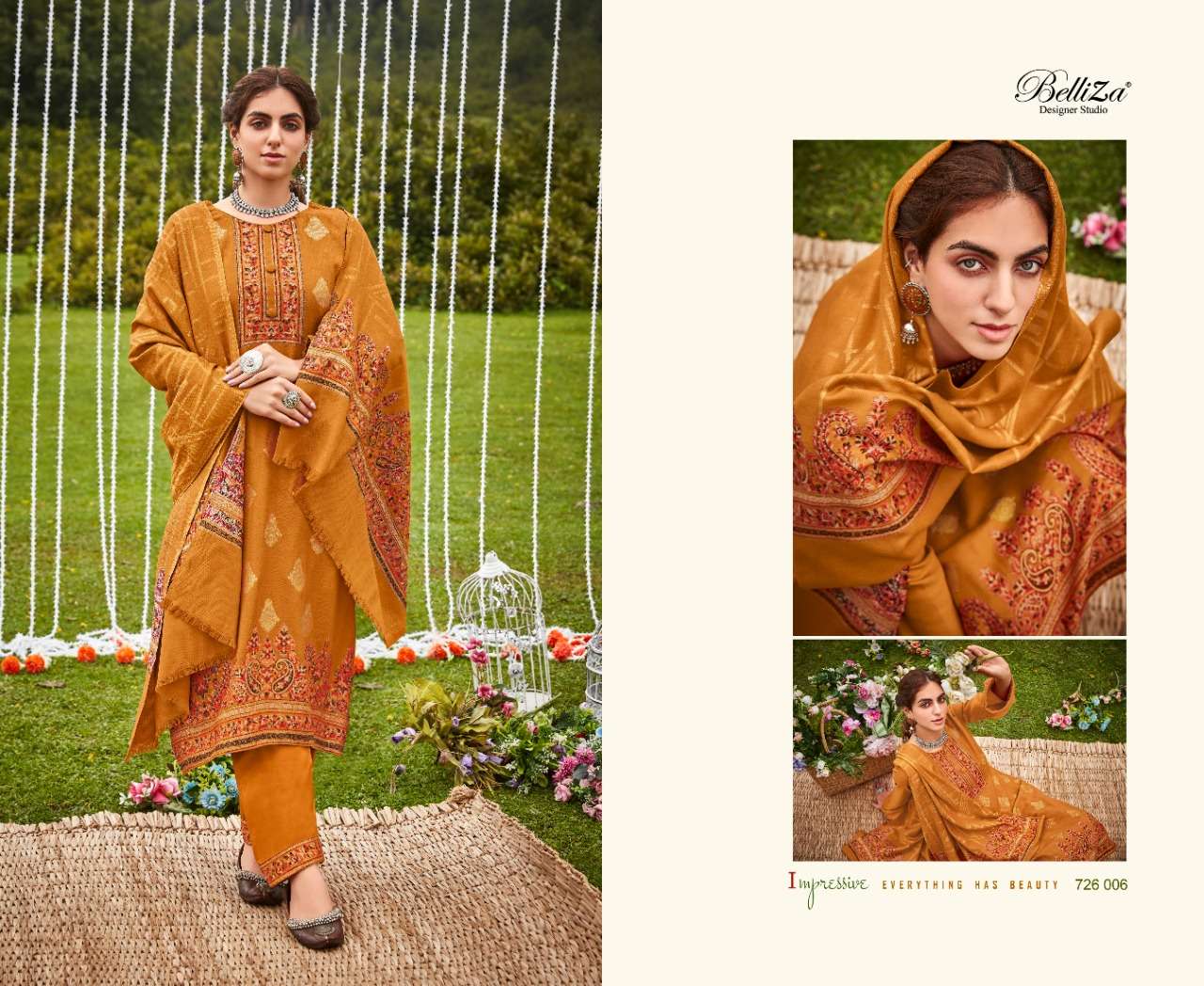 Belliza Gulbano Catalog Ready Made Pashmina Wear Dress Materials Wholesale