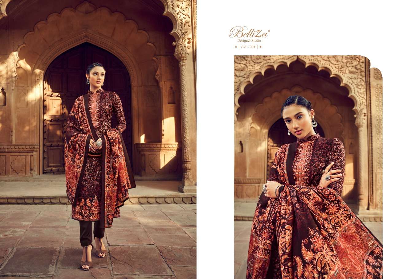 Belliza Nitara Catalog Fancy Designer Pashmina Dress Materials Wholesale