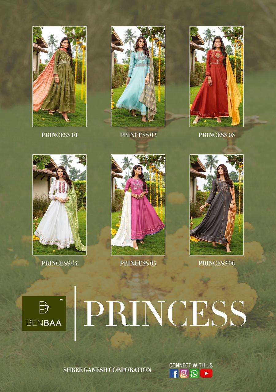 Benbaa Princess Catalog Designer Anarkali Kurti With Dupatta Wholesale