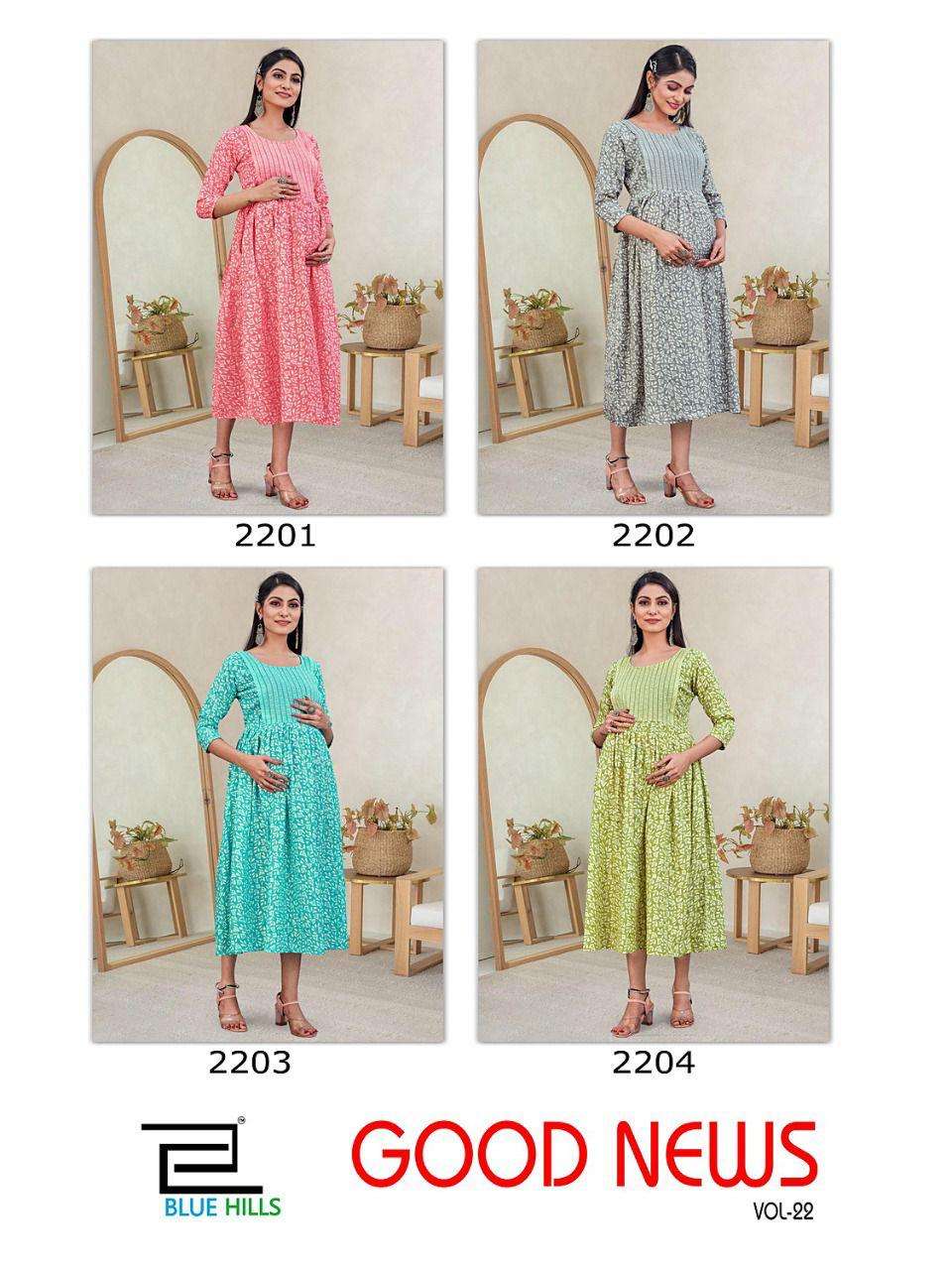 Blue Hills Good News Vol 22 Catalog Feeding Kurtis Wholesale