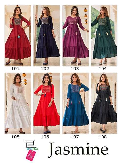 Blue Hills Jasmine Vol 2 Catalog Festival Wear Long Anarkali Kurtis