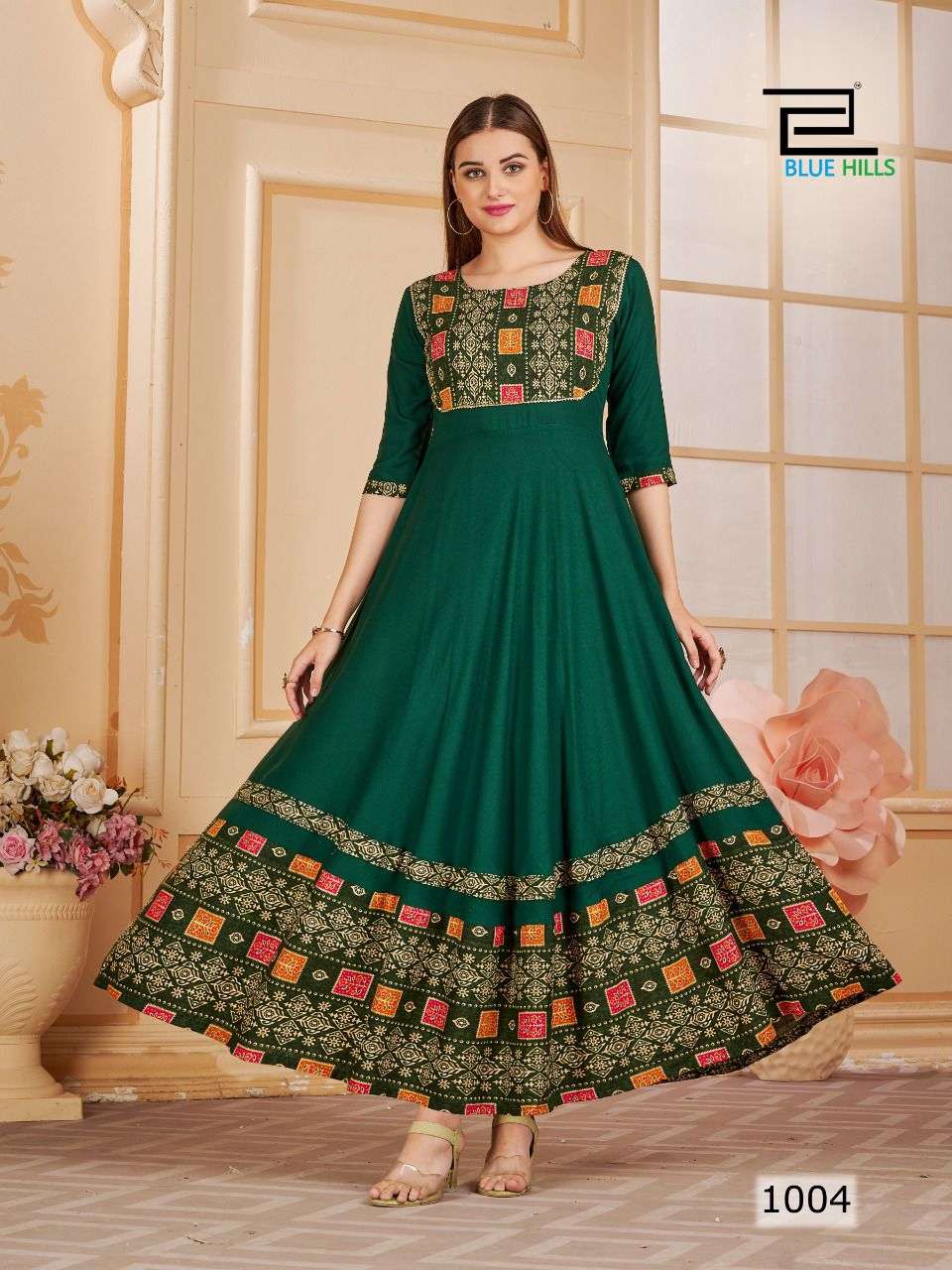 Blue Hills Princess Catalog Heavy Rayon Designer Anarkali Kurtis Wholesale