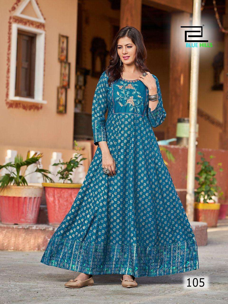 Pure Organza Anarkali Kurtis With Floral Print – Orgenza Store