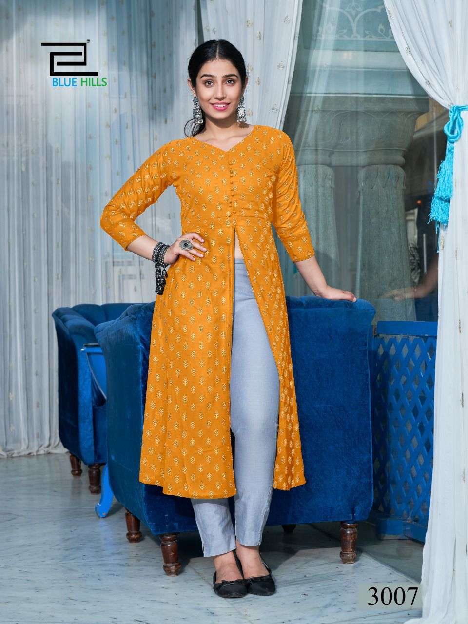 Double Shaded Georgette Kurti Brown  Shalabha