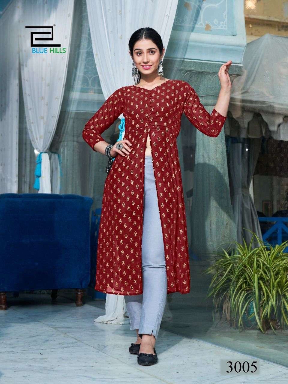 Ethnava Hand Embroidered Chikankari Georgette Kurti Design2398