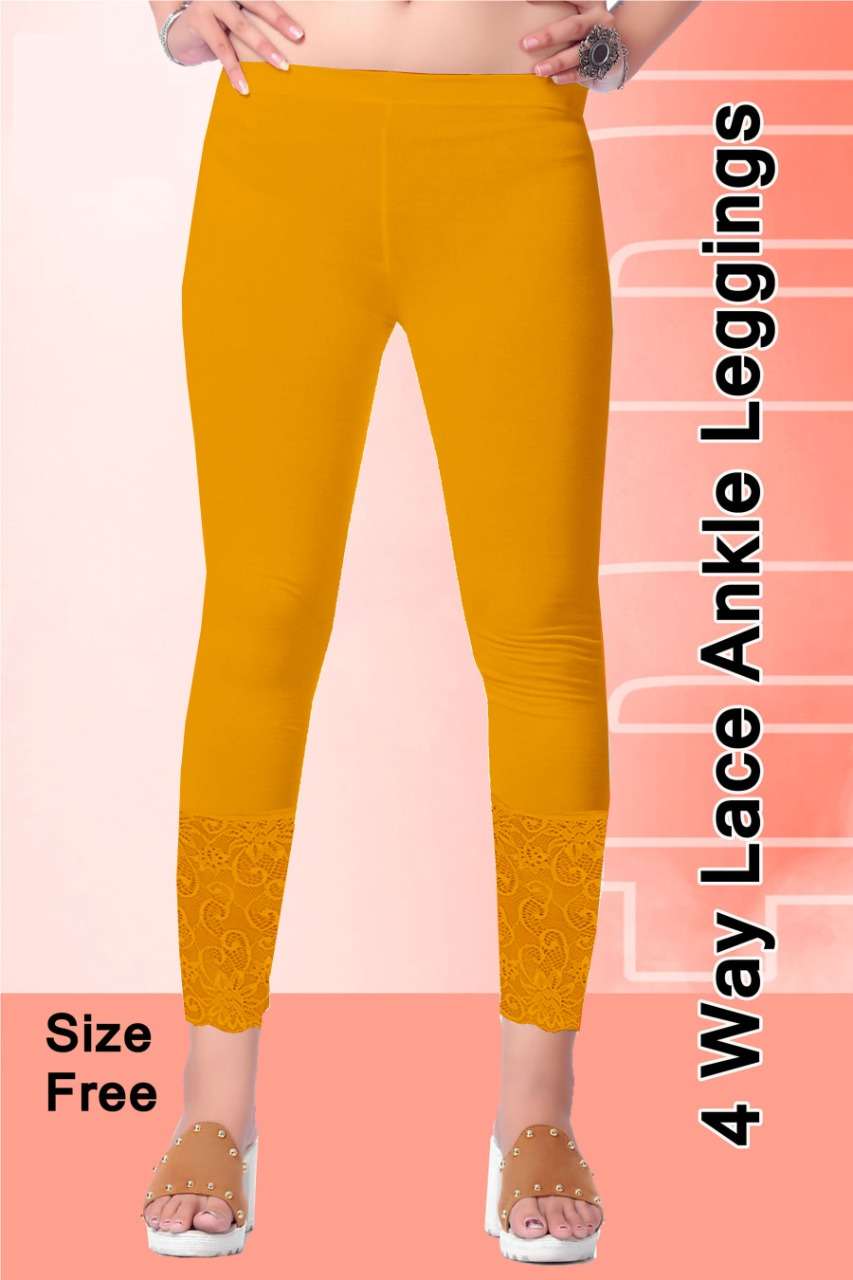 cotton india Lace Leggins Ankle style