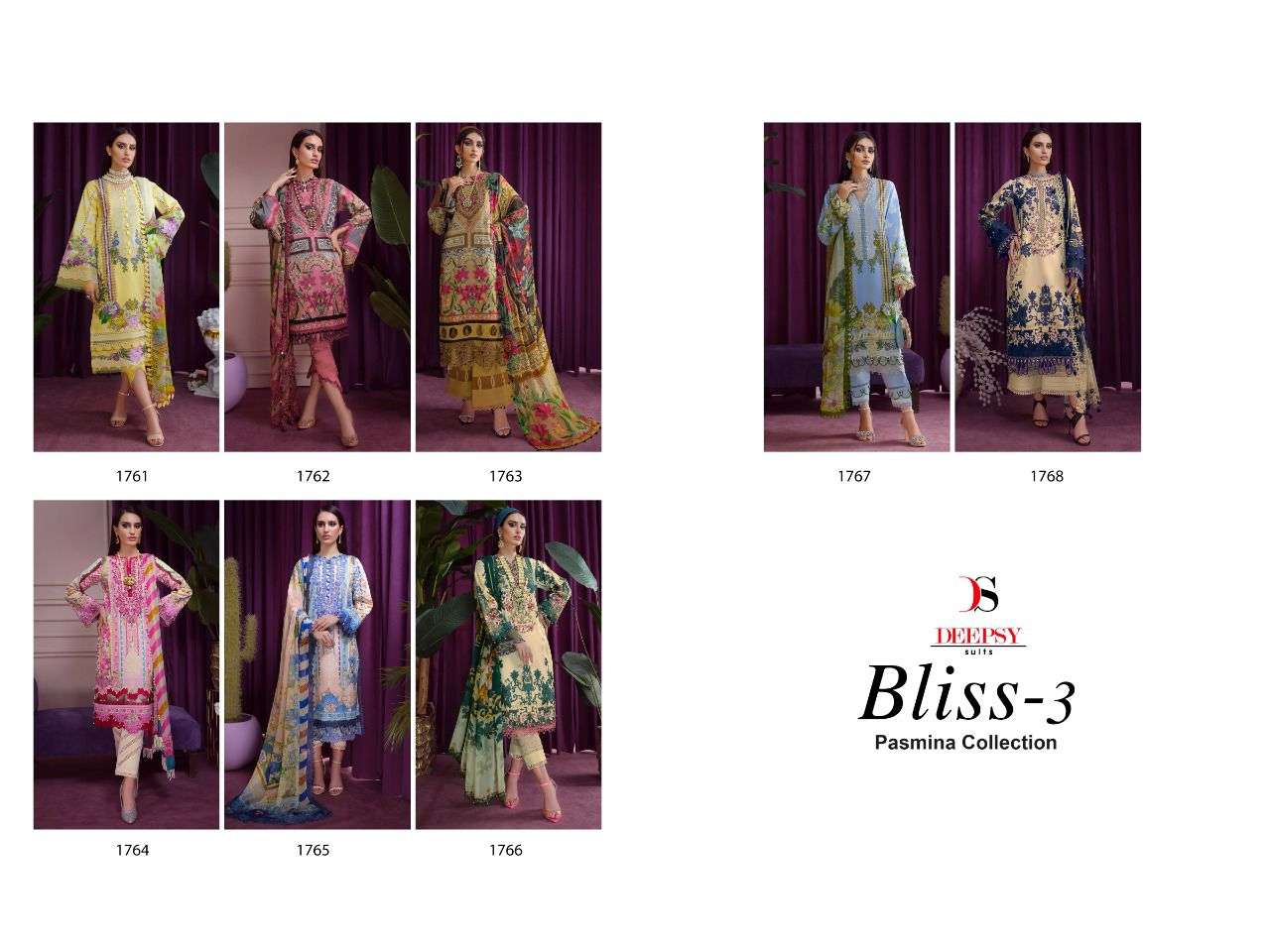 Deepsy Bliss Pashmina Collection 3 Catalog Pakistani Salwar Suits Wholesale