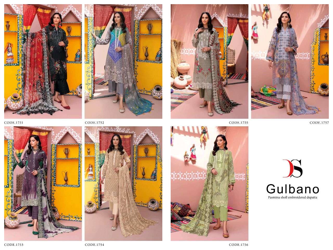 Deepsy Gulbano Catalog Pashmina Wear Embroidery Pakistani Salwar Suits Wholesale