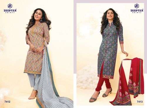 Deeptex Miss India Vol 74 Catalog Wholesale Cotton Printed Drees Materials