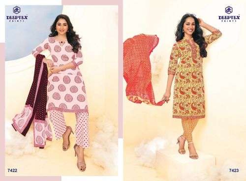 Deeptex Miss India Vol 74 Catalog Wholesale Cotton Printed Drees Materials