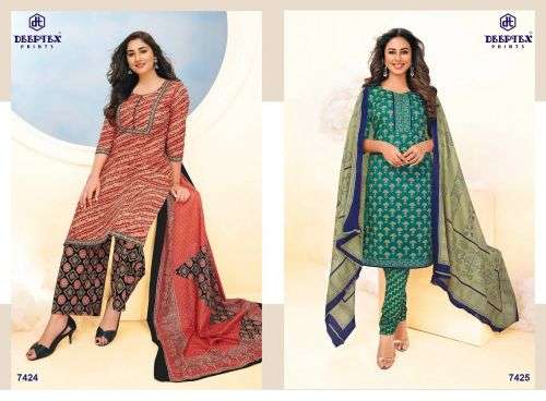 Deeptex Miss India Vol 74 Catalog Wholesale Cotton Printed Drees Materials