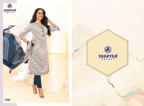 Deeptex Miss India Vol 74 Catalog Wholesale Cotton Printed Drees Materials