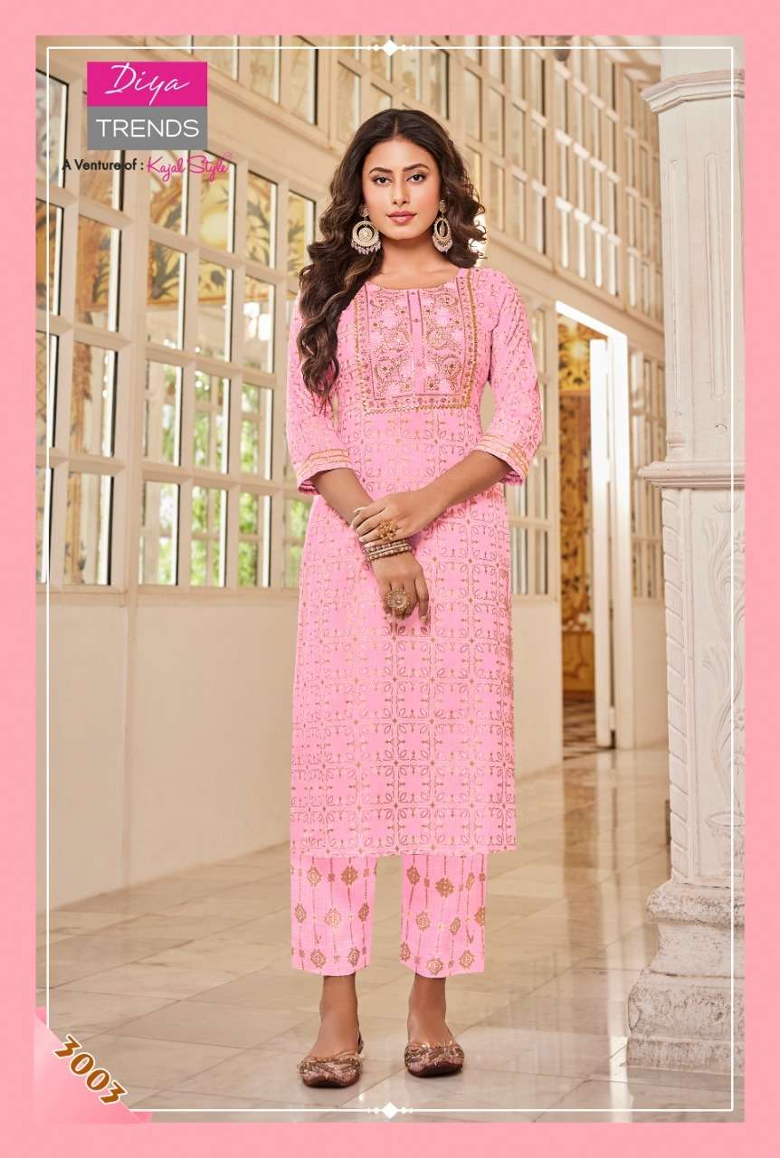 Diya Trends Celebration Vol 3 Catalog Exclusive Wear Kurti With Bottom Wholesale
