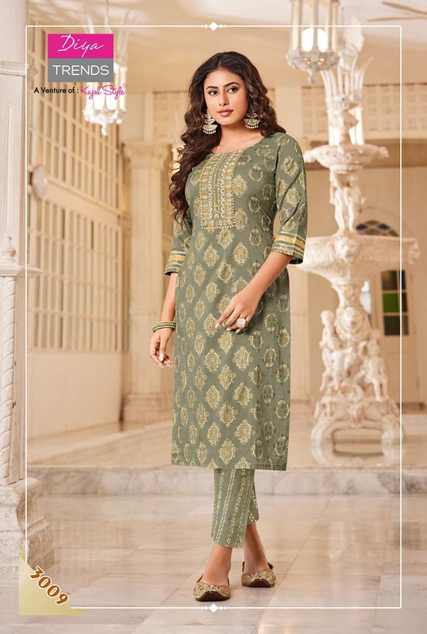 Diya Trends Celebration Vol 3 Catalog Exclusive Wear Kurti With Bottom Wholesale
