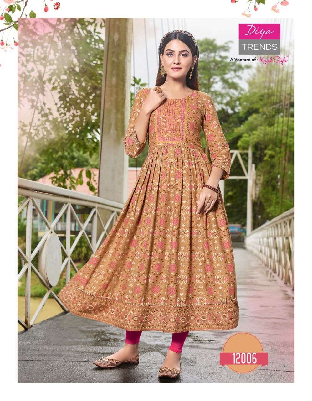 Diya Trends Ethnicity Vol 12 Catalog Rayon Long Kurtis For Women