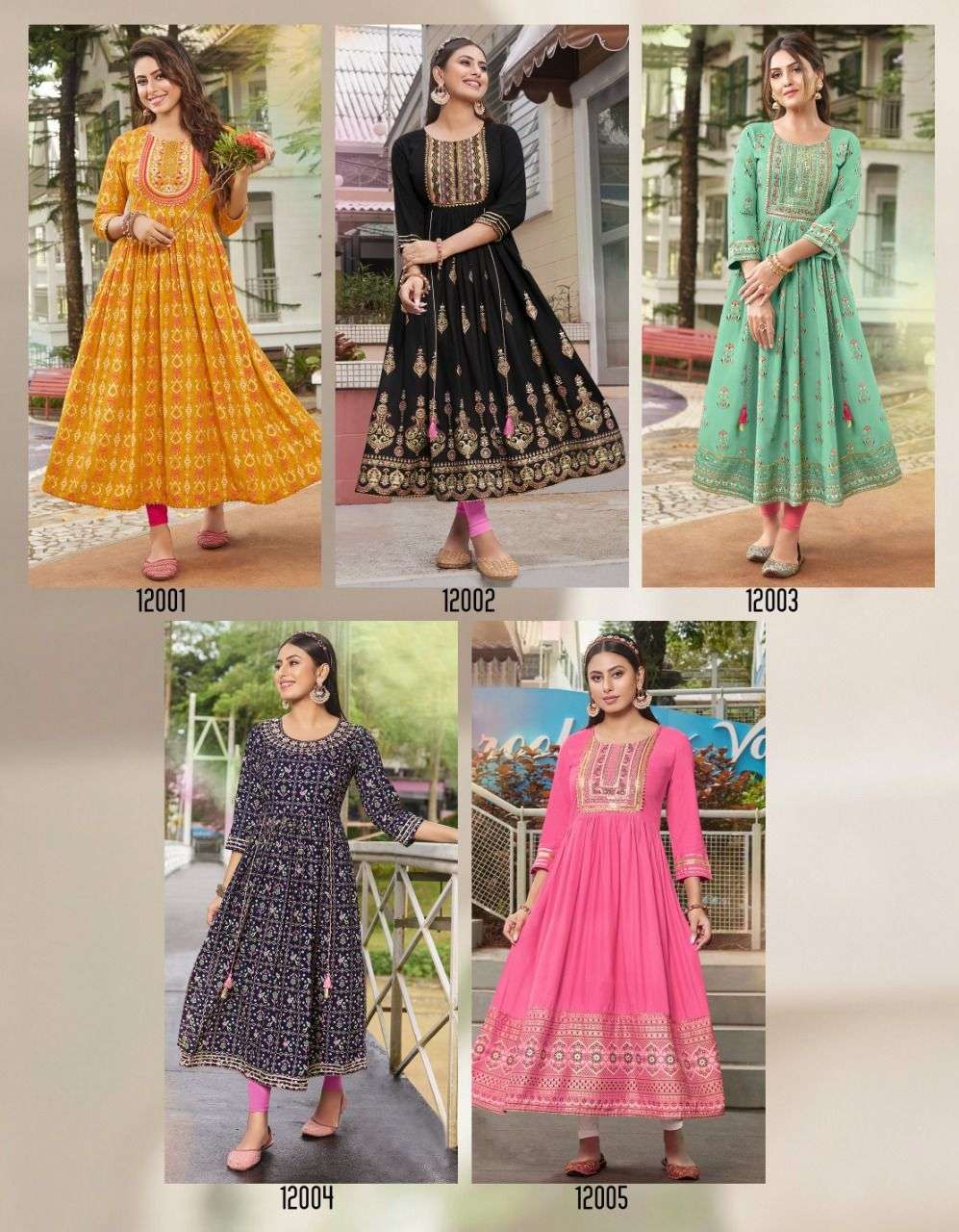 Diya Trends Ethnicity Vol 12 Catalog Rayon Long Kurtis For Women
