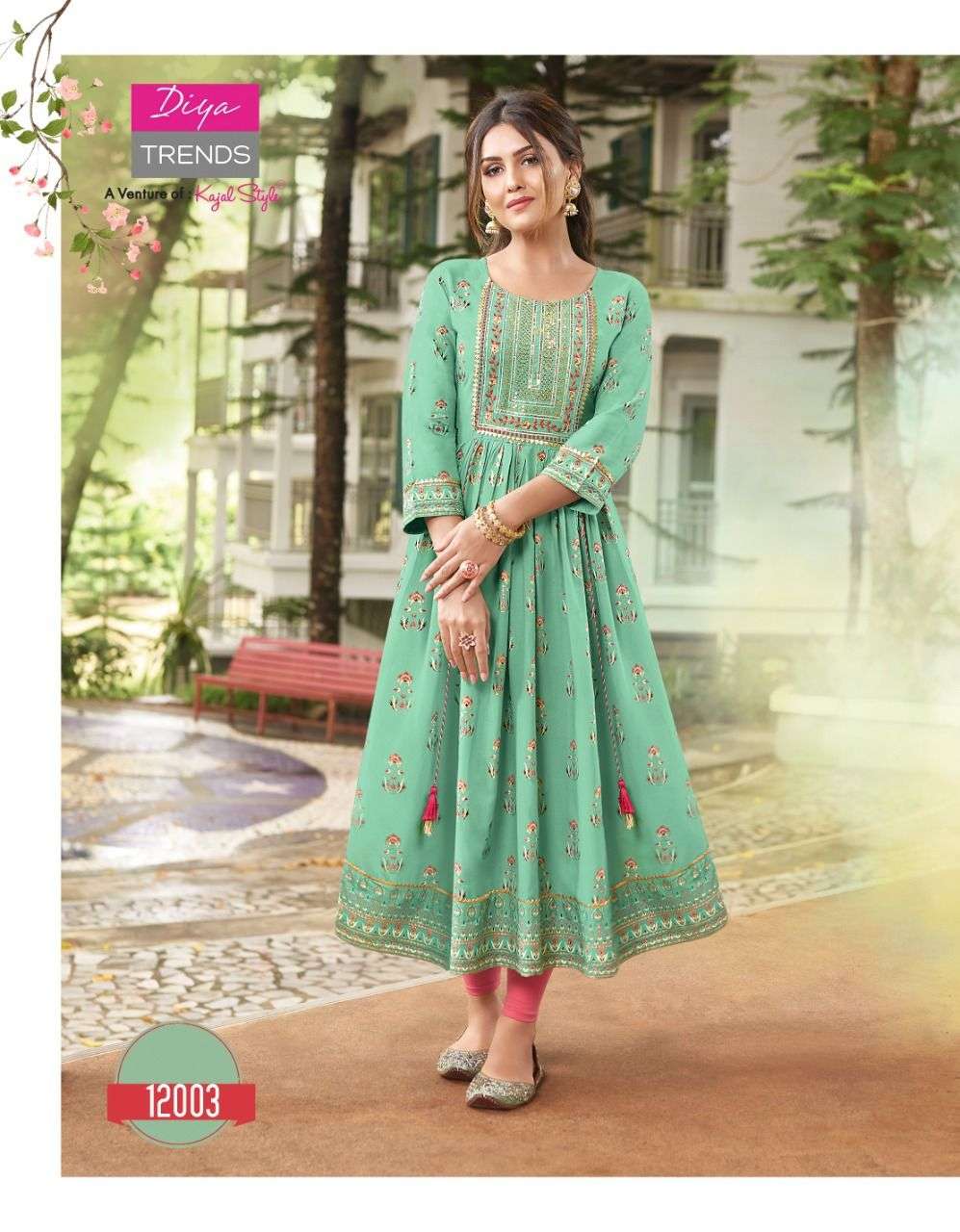 Diya Trends Ethnicity Vol 12 Catalog Rayon Long Kurtis For Women
