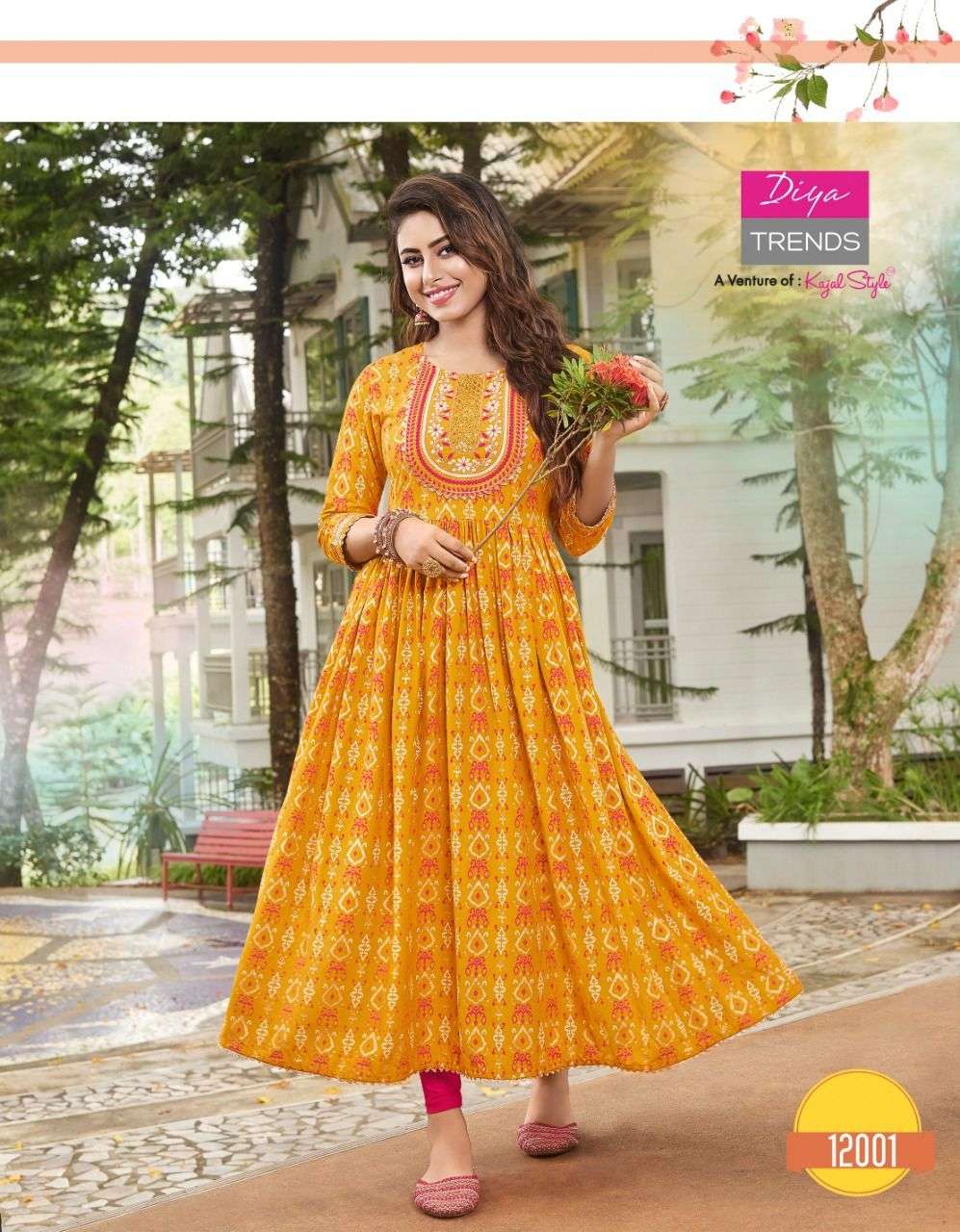 Diya Trends Ethnicity Vol 12 Catalog Rayon Long Kurtis For Women