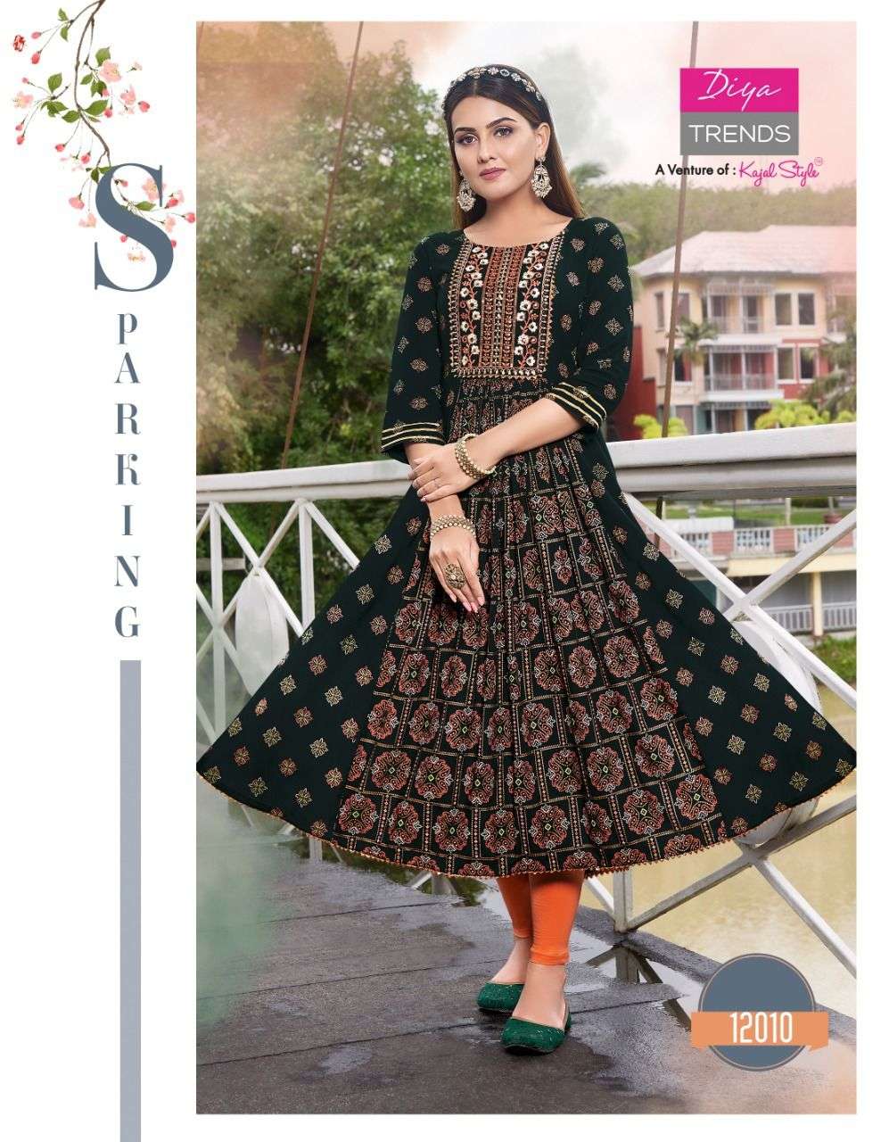 Diya Trends Ethnicity Vol 12 Catalog Rayon Long Kurtis For Women