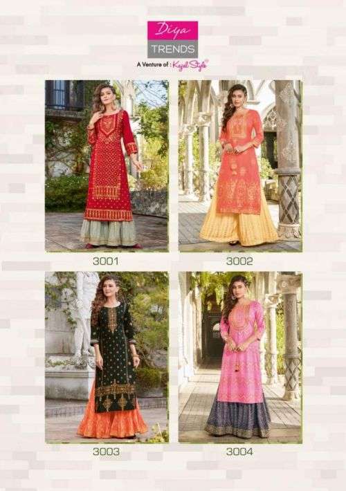 Diya Trends Festival Tadka Vol 3 Catalog Festive Wear Kurti With Sharara