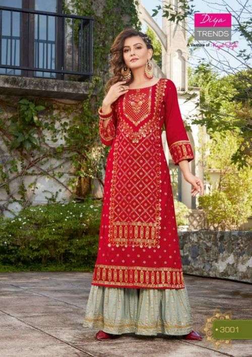 Diya Trends Festival Tadka Vol 3 Catalog Festive Wear Kurti With Sharara