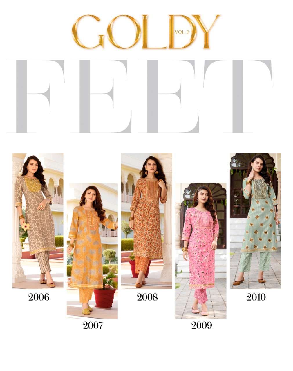 Diya Trends Goldy Vol 2 Catalog Excluisve Wear Embroidery Kurti With Pant Wholesale