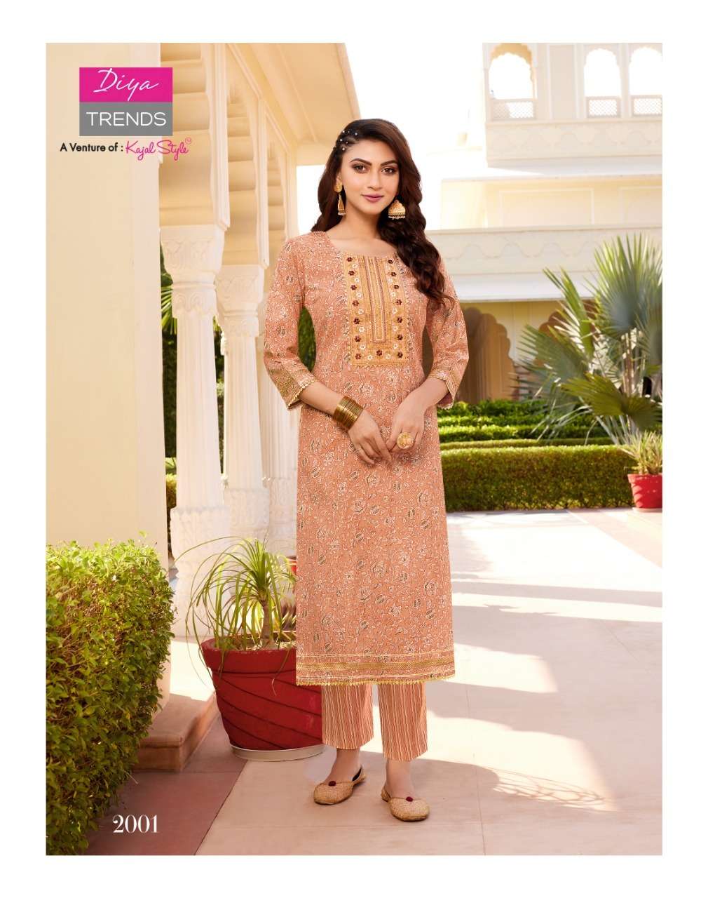 Diya Trends Goldy Vol 2 Catalog Excluisve Wear Embroidery Kurti With Pant Wholesale