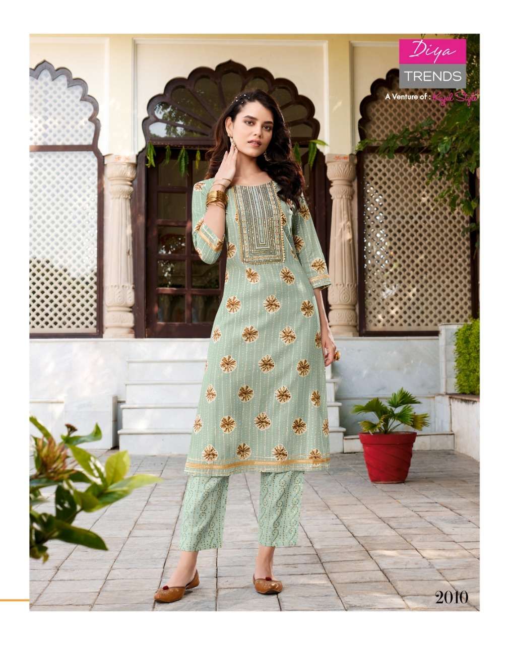 Diya Trends Goldy Vol 2 Catalog Excluisve Wear Embroidery Kurti With Pant Wholesale