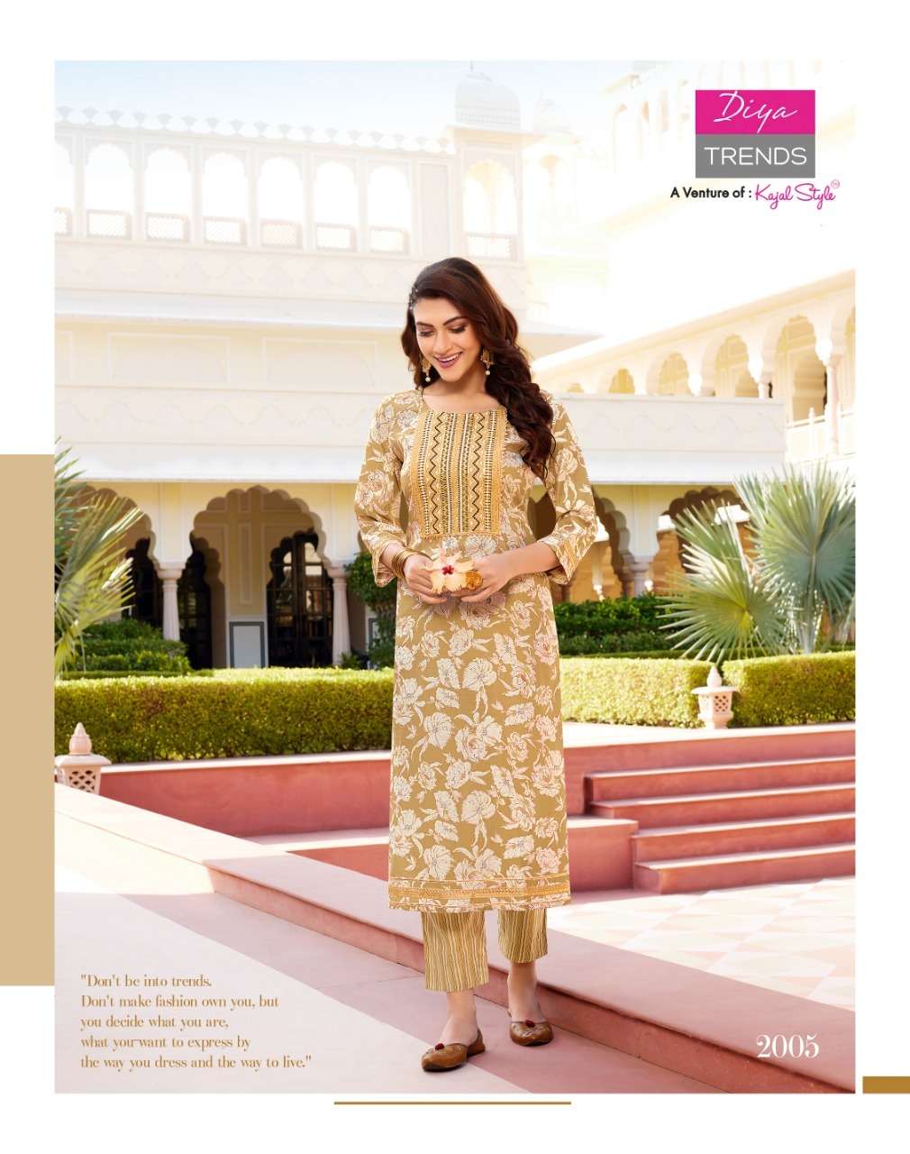 Diya Trends Goldy Vol 2 Catalog Excluisve Wear Embroidery Kurti With Pant Wholesale