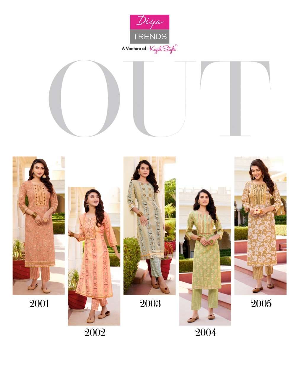 Diya Trends Goldy Vol 2 Catalog Excluisve Wear Embroidery Kurti With Pant Wholesale