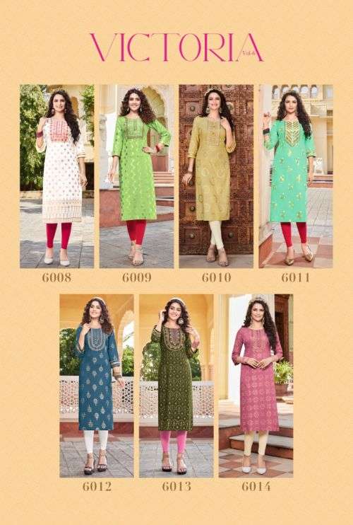 Diya Trends Victoria Vol 6 Catalog Fancy Wear Embroidery Wholesale Kurtis