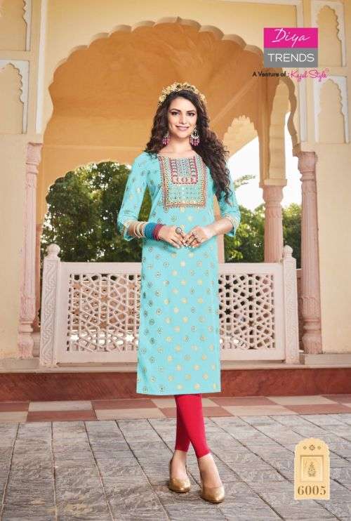Diya Trends Victoria Vol 6 Catalog Fancy Wear Embroidery Wholesale Kurtis