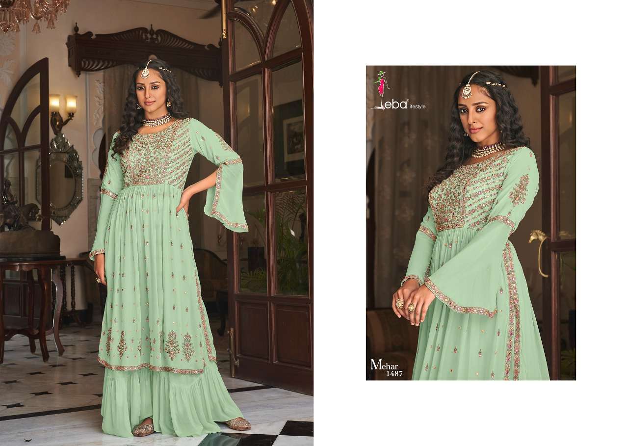 Eba Mehar Vol 2 Catalog Georgette With Embroidery Work Salwar Suits Wholesale