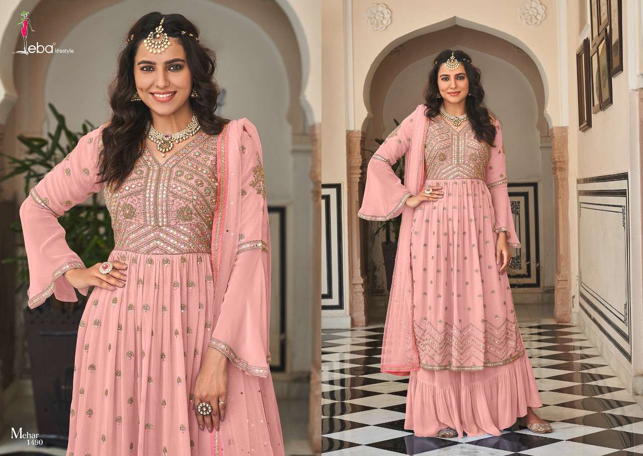 Eba Mehar Vol 2 Catalog Georgette With Embroidery Work Salwar Suits Wholesale