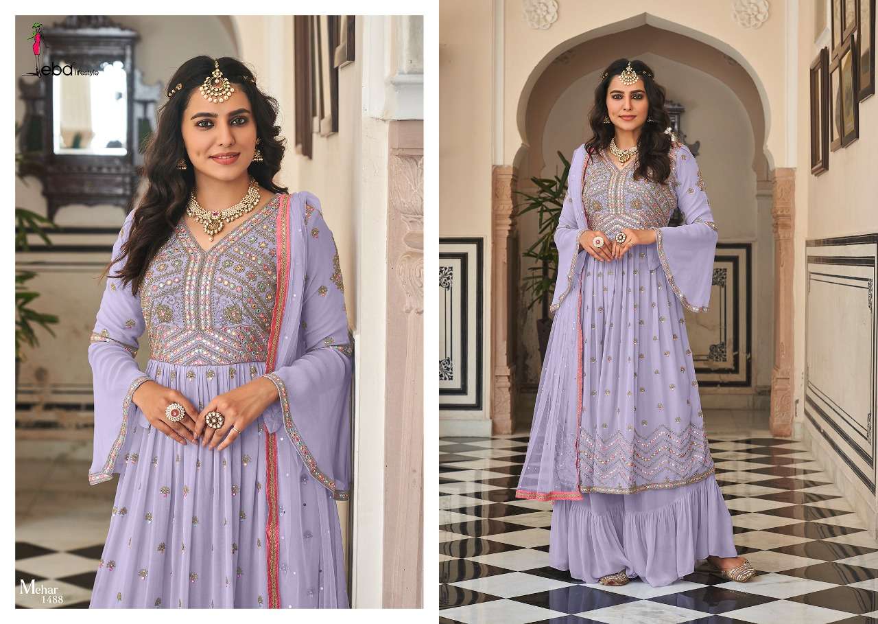 Eba Mehar Vol 2 Catalog Georgette With Embroidery Work Salwar Suits Wholesale